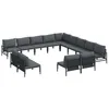 Image de vidaXL Ensemble de canapé de Jardin avec Coussin 13 pcs Noir Acier, Jardin et terrasse, mobilier d'extérieur Tendance, canapé Moderne, sièges Confortables, Coussins Qui sèchent Vite, Salon Pratique