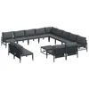 Image de vidaXL Ensemble de canapé de Jardin avec Coussin 14 pcs Noir Acier, Jardin et terrasse, mobilier d'extérieur Tendance, canapé Moderne, sièges Confortables, Coussins Qui sèchent Vite, Salon Pratique