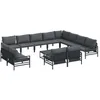 Image de vidaXL Ensemble de canapé de Jardin 13 pc Noir Acier