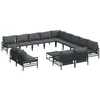 Image de vidaXL Ensemble de canapé de Jardin avec Coussin 14 pcs Noir Acier, Mobilier d'extérieur Moderne, canapé de Patio Chic, Coin Lounge, détente Estivale, Jardin et terrasse