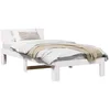 Image de vidaXL Cadre de lit avec tête de lit Blanc 80 x 200 cm Pin Massif, Cadre de lit Moderne, rectangulaire en pin Massif, mobilier Confortable, tête de lit Fonctionnelle, Design épuré