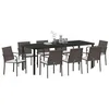 Image de vidaXL Ensemble de Salle à Manger pour Jardin 9 pc Marron et Noir