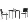 Image de vidaXL Ensemble de Salle à Manger pour Jardin 3 pcs Noir Rotin PE, Ensemble Moderne en rotin pour dîner en extérieur, Meubles résistants aux UV, Design Minimaliste Chic