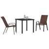 Image de vidaXL Ensemble de Salle à Manger pour Jardin 3 pcs Marron et Noir, Ensemble de Jardin et terrasse, mobilier Moderne extérieur, résistant aux intempéries pour Repas en Plein air