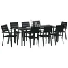 Image de vidaXL Ensemble de Salle à Manger pour Jardin 9 pc Noir