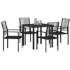 Image de vidaXL Ensemble de Salle à Manger pour Jardin 5 pcs Noir, Ensemble de Salle à Manger Alfresco, rectangulaire, Moderne et résistant aux intempéries pour Repas en extérieur