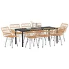 Image de vidaXL Ensemble de Salle à Manger pour Jardin 9 pcs Marron Poly rotin, Ensemble de Jardin et terrasse, rectangulaire, Moderne, résistant au Soleil, pour Repas en Plein air!