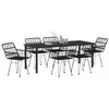 Image de vidaXL Ensemble de Salle à Manger pour Jardin 7 pcs Noir, Ensemble de Jardin et terrasse, Moderne, Durable, résistant aux UV, Parfait pour Vos Repas en Plein air et Vos retrouvailles
