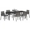 Image de vidaXL Ensemble de Salle à Manger pour Jardin 6 pcs Gris, Ensemble de Jardin et terrasse, mobilier de Salle à Manger extérieur, Design Moderne, Parfait pour Les Repas d'été