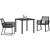 Image de vidaXL Ensemble de Salle à Manger pour Jardin 3 pcs Noir, Jardin et Terrasse, Ensemble de Dîner Moderne, Matériaux Résistants aux UV, Table d'Extérieur, Poly Rattan, Élégant