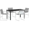 Image de vidaXL Ensemble de Salle à Manger pour Jardin 5 pcs Blanc, Ensemble de Jardin et de terrasse, rectangulaire, Moderne, résistant aux UV, à l'eau, Table à Manger et chaises d'extérieur