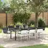Image de vidaXL Ensemble de salle à manger pour jardin 9 pcs Blanc