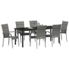 Image de vidaXL Ensemble de Salle à Manger de Jardin de 7 Pièces Gris Poly Rattan