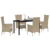Image de vidaXL Ensemble de Salle à Manger pour Jardin 5 pcs Beige polyrotin, Ensemble de Jardin et terrasse, Chaise en rotin, Salle à Manger légère, Lounge résistant aux intempéries