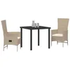 Image de vidaXL Ensemble de Salle à Manger pour Jardin 3 pcs Beige polyrotin, Ensemble de Salle à Manger en rotin Moderne, léger et Durable, Parfait pour Le Jardin et la terrasse