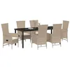 Image de vidaXL Ensemble de Salle à Manger pour Jardin 7 pcs Beige polyrotin, Ensemble de Jardin Moderne, mobilier résistant aux intempéries, léger, Durable, Salle à Manger en rotin, Cadre en Acier