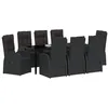 Image de vidaXL Ensemble de Salle à Manger pour Jardin 9 pcs Noir polyrotin, Ensemble de Jardin Chic, Meubles en rotin résistants, Collection de Salle à Manger extérieure, sièges Polyvalents pour terrasse