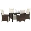 Image de vidaXL Ensemble de Salle à Manger pour Jardin 5 pcs Marron polyrotin, Ensemble de Jardin Moderne, léger en rotin, mobilier Contemporain, Table d'extérieur, Parfait pour Votre terrasse