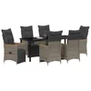 Image de vidaXL Lot de 2 chaises longues pour le jardin avec coussins confortables, dossier réglable et repose-pieds en polyrotin résistant aux intempéries, idéal pour la détente à l'extérieur en gris, chaise