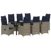 Image de vidaXL Ensemble de Salle à Manger pour Jardin 9 pcs Noir polyrotin, Salon de Jardin, mobilier Moderne, léger et résistant aux intempéries, en Poly rotin, Parfait pour la terrasse