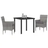 Image de vidaXL Ensemble de Salle à Manger pour Jardin 3 pcs Gris polyrotin, Ensemble de Jardin et terrasse, mobilier en rotin léger, Parfait pour Vos Repas en extérieur, Moments en Famille