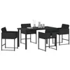Image de vidaXL Ensemble de Salle à Manger pour Jardin 5 pcs Noir polyrotin, Ensemble de Jardin et terrasse, mobilier d'extérieur léger, Style d'été, assises en Poly rotin