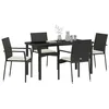Image de vidaXL Ensemble de Salle à Manger pour Jardin 5 pcs Noir polyrotin, Ensemble de Repas Moderne pour Jardin et terrasse, léger, Robuste, mobilier extérieur résistant, sièges rembourrés