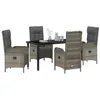 Image de vidaXL Ensemble de Salle à Manger pour Jardin 5 pcs Gris polyrotin, Ensemble de Repas d'extérieur, mobilier Moderne, Table légère pour Balcon, terrasse et Patio