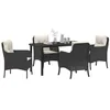 Image de vidaXL Ensemble de Salle à Manger pour Jardin 5 pcs Noir polyrotin, Ensemble de Jardin et terrasse, mobilier en rotin Moderne, Table de Jardin légère pour dîners d'été, Durable