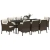 Image de vidaXL Ensemble de Salle à Manger pour Jardin 9 pcs Marron polyrotin, Ensemble Jardin et Terrasse, Table à Manger Moderne, Mobilier en Rattan Léger, Design Élégant pour Les Événements d'Été