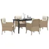 Image de vidaXL Ensemble de Salle à Manger pour Jardin 5 pcs Beige polyrotin, Ensemble de Jardin et terrasse, mobilier en rotin Moderne, Table de Jardin légère pour dîners d'été, Durable