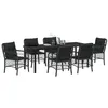 Image de vidaXL Ensemble de Salle à Manger pour Jardin 7 pc Noir polyrotin