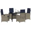 Image de vidaXL Ensemble de Salle à Manger pour Jardin 5 pcs Gris polyrotin, Jardin et Terrasse, Ensemble de Salle à Manger Moderne, Ensemble Résistant aux Intempéries, Meubles en Rattan