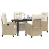 Image de vidaXL Ensemble de Salle à Manger pour Jardin 5 pcs Beige polyrotin, Ensemble de Repas en Acier Moderne pour Jardin et terrasse, mobilier extérieur résistant, Table Patio, assises d'été