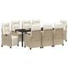 Image de vidaXL Ensemble de Salle à Manger pour Jardin 9 pcs Beige polyrotin, Mobilier de Jardin, Ensemble Moderne, chaises inclinables, sièges modulables, Parfait pour l'été en terrasse.