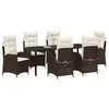Image de vidaXL Ensemble de Salle à Manger pour Jardin 7 pcs Marron polyrotin, Ensemble de Jardin Chic, Meubles en Poly rotin, Table en Verre, chaises en Acier, Dossier réglable