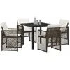 Image de vidaXL Ensemble de Salle à Manger pour Jardin 5 pcs Marron polyrotin, Salon de Jardin et terrasse, Ensemble de Repas extérieur Moderne, mobilier Durable et Minimaliste pour espaces urbains