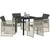 Image de vidaXL Ensemble de Salle à Manger pour Jardin 5 pcs Gris Clair, Salon de Jardin et terrasse, Ensemble de Repas extérieur Moderne, mobilier Durable et Minimaliste pour espaces urbains