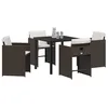 Image de vidaXL Ensemble de Salle à Manger pour Jardin 5 pcs Marron polyrotin, Mobilier en rotin Moderne pour Jardin et terrasse, Repas Durable, Espace Lounge, agencement été