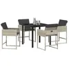 Image de vidaXL Ensemble de Salle à Manger pour Jardin 5 pcs Gris Clair, Ensemble de Salle à Manger de Jardin et terrasse, mobilier Moderne, résistant Poly rotin, Acier