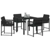 Image de vidaXL Ensemble de Salle à Manger pour Jardin 5 pcs Noir polyrotin, Ensemble de Salle à Manger Alfresco, mobilier de Jardin Moderne, Table en rotin, Coin Repas extérieur