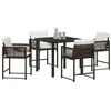 Image de vidaXL Ensemble de Salle à Manger pour Jardin 5 pcs Marron polyrotin, Ensemble de Salle à Manger Alfresco, mobilier de Jardin Moderne, Table en rotin, Coin Repas extérieur