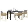 Image de vidaXL Ensemble de Salle à Manger pour Jardin 5 pcs Beige polyrotin, Ensemble de Salle à Manger Jardin et terrasse, mobilier Moderne pour extérieur, Rattan Durable pour Bons Moments