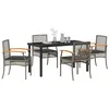 Image de vidaXL Ensemble de Salle à Manger pour Jardin 5 pcs Gris et Noir Rotin, Vivre en Jardin et terrasse, Ensemble de Salle à Manger Moderne, mobilier extérieur résistant, Chic et Durable