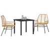 Image de vidaXL Ensemble de Salle à Manger pour Jardin 3 pcs Marron polyrotin, Ensemble de Salle à Manger Moderne, mobilier extérieur Robuste, Jardin et terrasse, résistant aux intempéries