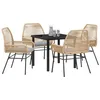 Image de vidaXL Ensemble de Salle à Manger pour Jardin 5 pcs Marron polyrotin, Jardin et terrasse, Moderne, résistant aux UV, Ensemble de Salle à Manger extérieur, sièges en rotin