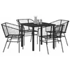 Image de vidaXL Ensemble de Salle à Manger pour Jardin 5 pcs Noir polyrotin, Ensemble de Jardin stylé, mobilier en Poly rotin résistant aux UV, sièges Confortables, Gain de Place