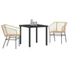Image de vidaXL Ensemble de Salle à Manger pour Jardin 3 pcs Marron polyrotin, Ensemble de Jardin stylé, mobilier en Poly rotin résistant aux UV, sièges Confortables, Gain de Place