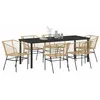Image de vidaXL Ensemble de salle à manger pour jardin 7 pcs Marron polyrotin, Salon de jardin et terrasse, ensemble de repas en résine tressée moderne, mobilier extérieur robuste, assise confortable pour desd