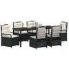 Image de vidaXL Ensemble de Salle à Manger pour Jardin 7 pcs Noir polyrotin, Ensemble de Repas extérieur, mobilier résistant aux intempéries, Table Moderne et chaises, sièges Chics pour terrasse